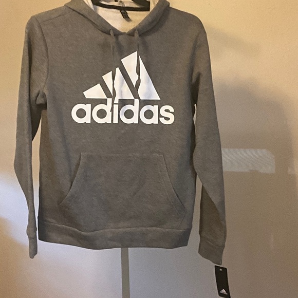Adidas Gray Hoodie with White Logo - Picture 1 of 6